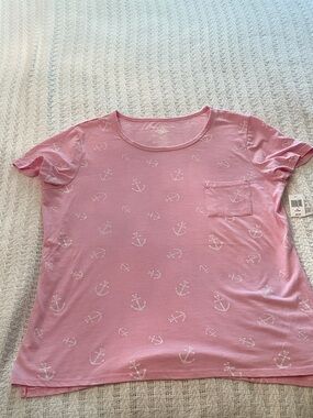 NWT Women's Disney Cruise Line Pink Mickey Anchor Tee XL